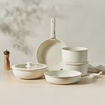 Kitchen Cookware Set Non-Stick Granite Pots and Pans Set with Removable Handle