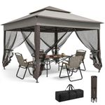Outsunny Garden Folding Tent Heavy Duty Pop Up Gazebo for Party Light Grey