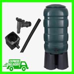 250L Extra Large Traditional Garden Water Butt Barrel With Stand Diverter & Tap