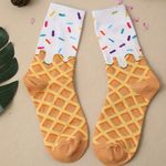 Ice  Cream  Cotton  Pair  Of  Novelty  Socks  -  Brand  New  !!