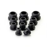 2.5mm-60.6mm Black Snap-On Hole Plug Silicone Rubber Blanking Seal Bung Pipe