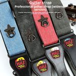 Wide Padded Guitar Strap Solid Colour Shoulder Belt for Acoustic, Electric Bass 
