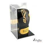 Boxing Glove Display Case - Single Portrait (Mirror Back) - Black Base