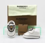 BURBERRY ROSS WHITE BEAR DESIGN BABY SNEAKERS NEWBORN UK 3c EU 19 RRP £150 AD