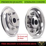 Chrome 16" Universal Front Rear Twin Wheel Trim Covers To Fit For Transit Truck