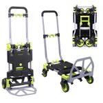 2-in-1 Hand Sack Truck Trolley, Folding Platform Cart Dolly, 120kg Load Capacity