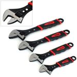Adjustable Wrench Spanner Set 4pc Black Heavy Duty 6" 8" 10" 12" *LIFE WARRANTY*