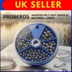 205Pcs Fishing Weight Sinkers 5 Sizes Weights Round Split Shot Sinker Fishing