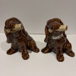 Vintage Pair of Miniature ceramic bottles, Spaniel France Cazanove Sylvac