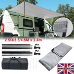 2.5/3/3.5/4.5M x2.4m Campervan Awning Canopy Sun Shade Shelter with Pole Caravan