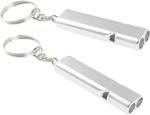 2 Pieces Emergency Whistle Outdoor Survival Safety Whistle Metal Keychain Whistl