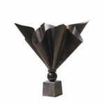 Iron Flower Vase with Square Base Long-Lasting for Office Desk  Modern .