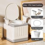 Portable Bedside Commode Fall Odor Proof Handicap Stand Alone Toilet Chair Seat