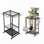 Heavy-Duty Steel 3-Tier Organizer Rack Storage Shelf with Hooks Adjustable Shelf