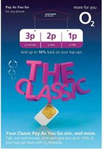 O2 Sim Card Classic New and Sealed 3p minute 2p text 1p mb data BARGAIN