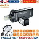 Godox AD200 TTL HSS 2.4G Double Head Pocket Flash Strobe + AD-S7 Softbox Kit