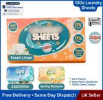 ​100x Eco Laundry Detergent Sheets– Hypoallergenic & Concentrated