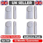 4 WINDOW & DOOR BURGLAR INTRUDER ALARMS WIRELESS SENSOR