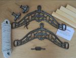 Pulley Clothes Airer Cast Iron Antique Finish Ceiling 4 Lath Edwardian Style