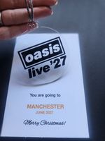 Oasis Inspired Manchesrer Acrylic Clear/Black Hanging Circle Ornament