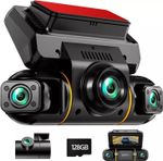 2K Dash Cam 4 Channel 360° Front Rear Inside DashCam, FHD 1080P Car Camera 128GB