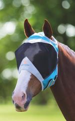 Shires Flyguard Fine Mesh Fly Mask with Ear Holes 5 Sizes, UV Protect, 2 Colours