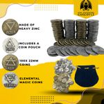 100x DnD Metal Coins + Bag Silver & Gold Fantasy Coins Games Tokens Cosplay D&D