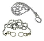 REPLACEMENT CHROME 12" 18" SINK BASIN BATH BALL PLUG CHAIN AND S HOOK ENDS !!!