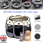 Portable Pet Playpen Foldable Puppy Dog Cat Tent Exercise Fence 85cm 110cm UK