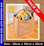 Pack,1,3,5,10,20, Jute Bags Medium Hessian  Luxury Plain Shopping  Shopper Bags.