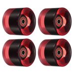 4pcs 60mm long board Wheel with Bearings Skateboard Wheel 80A Clear Red