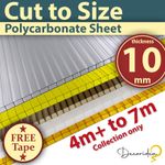 Britshield 10mm Polycarbonate Roofing Greenhouse Sheet- (4m+ to 7m)-Cut to Size