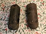 Antique Cast Iron Longcase  Clock Weights, 3.5lb and 3.75lb