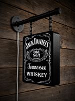 Jack Daniel’s Whiskey Bar Sign Light Box 9.5" tall sign and 17" total