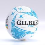Gilbert Netball Fizz Match Ball - White / Blue - Size 4 - Free P&P