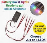 No solder easy wire battery led kit 2 to 6 leds options cosplay railways models