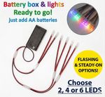 No solder easy wire battery led kit 2 to 6 leds options cosplay railways models