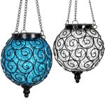 Outdoor Garden Solar Powered LED Light Lantern Hanging Yard Decoration Lamp