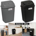 PLASTIC SWING TOP BIN WASTE 30L 50L RUBBISH DUST HOME KITCHEN OFFICE