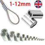 10 Sizes Aluminum Cable Crimps Loop Sleeves Ferrule for Wire Rope Clip Fittings