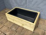 Wooden Raised Small Pond Wildlife Water Feature Garden 75cm 40L Solid Tub Liner