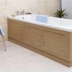 Oak Wood Bath Side Panel 1700mm - Side MDF Bathroom Brown Straight Bath