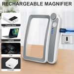 Large 4x LED Magnifying Glass - Rechargeable Foldable Reading Magnifier