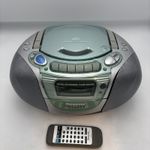 Panasonic RX-DX1 CD Radio Cassette Boombox Silver With Remote Alarm Clock