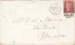 GB QV 1d red corner letter entire INVOICE from London to  Gloucester 1868