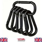 6X Screw Lock Heavy Duty Carabiner Clip Hook Keychain D-Ring Buckle Climbing UK