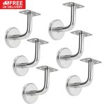 6x Stainless Steel Stair Handrail Brackets Balustrade Bannister Rail Support UK