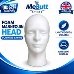 Polystyrene Foam Head Dummy Mannequin Female Model For Hat, Hair Wigs Display