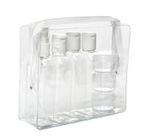 Travel Set 4x100ml Bottles, 3x15ml Jars with Clear Zip Bag, TSA Airport Approved