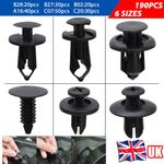 190PCS Car Body Plastic Auto Fasteners Push Trim Clips Pin Rivet Bumper Kits